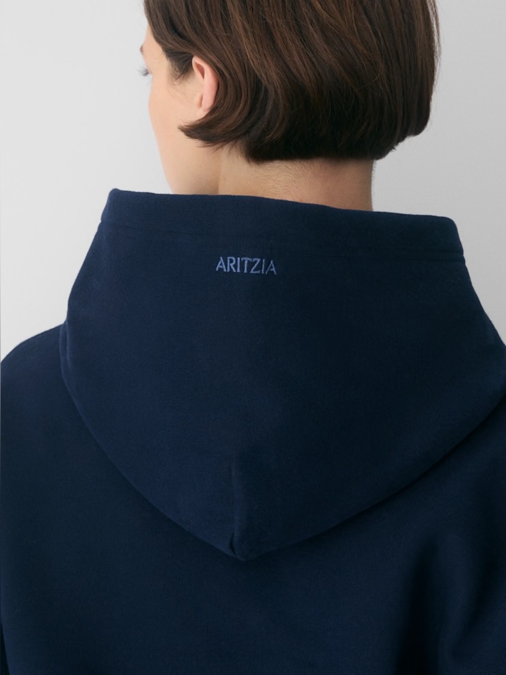 Aritzia Sweatfleece Hoodie Pullover navy blue size small - Picture 3 of 8